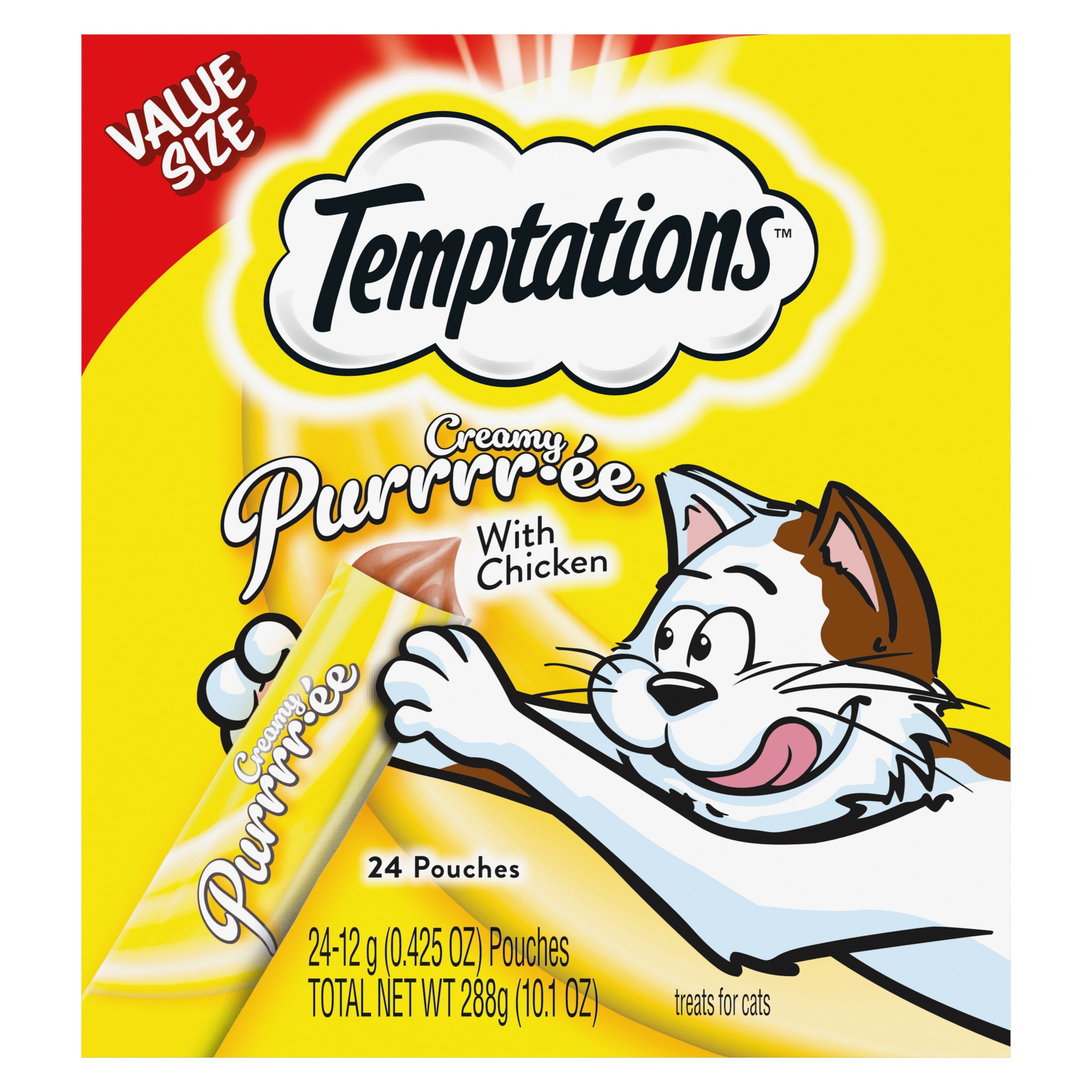 TEMPTATIONS Creamy Puree with Chicken Lickable Cat Treats 24 Pack