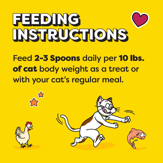 Feeding instructions: Feed 2-3 spoons daily per 10 lbs. of cat body weight as a treat or with your cat's regular meal.