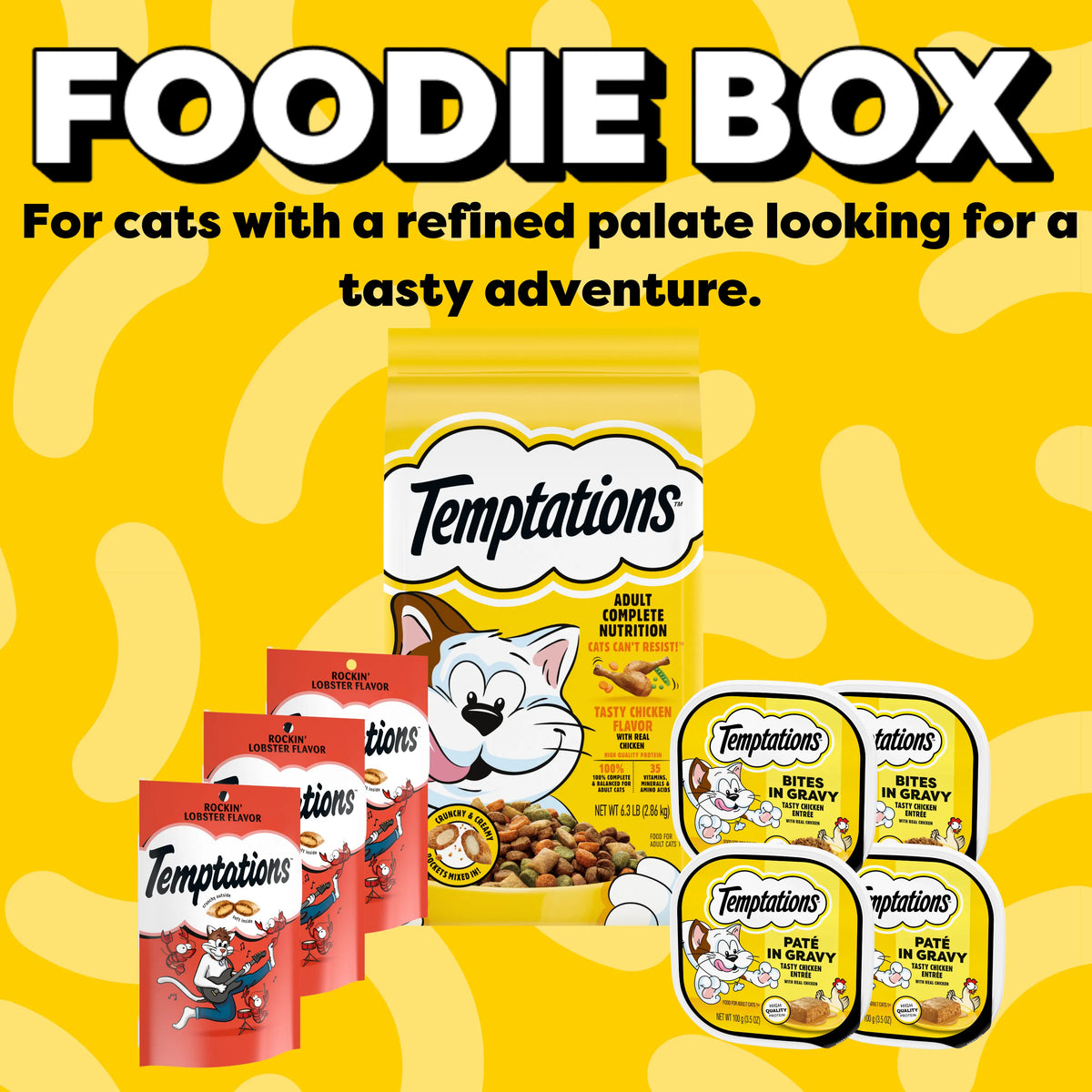 Temptations Foodie Box Yellow Background
