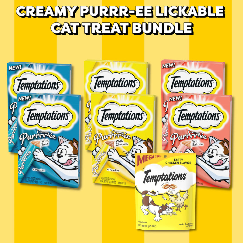 Creamy Purrrr-ee Lickable Snack Box Yellow Background