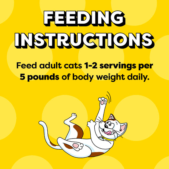 [Temptations][Temptations Wet Cat Food, Tasty Chicken Flavor Bites in Gravy, 3.5 oz. Tray][Feeding Guidelines Image]