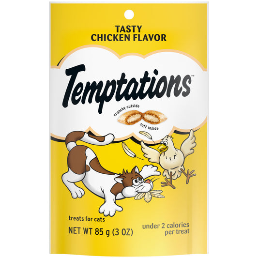 [Temptations][BUNDLES TEMPTATIONS Classic Crunchy and Soft Cat Treats Tasty Chicken Flavor, 3 oz. Pouch][Main Image (Front)]