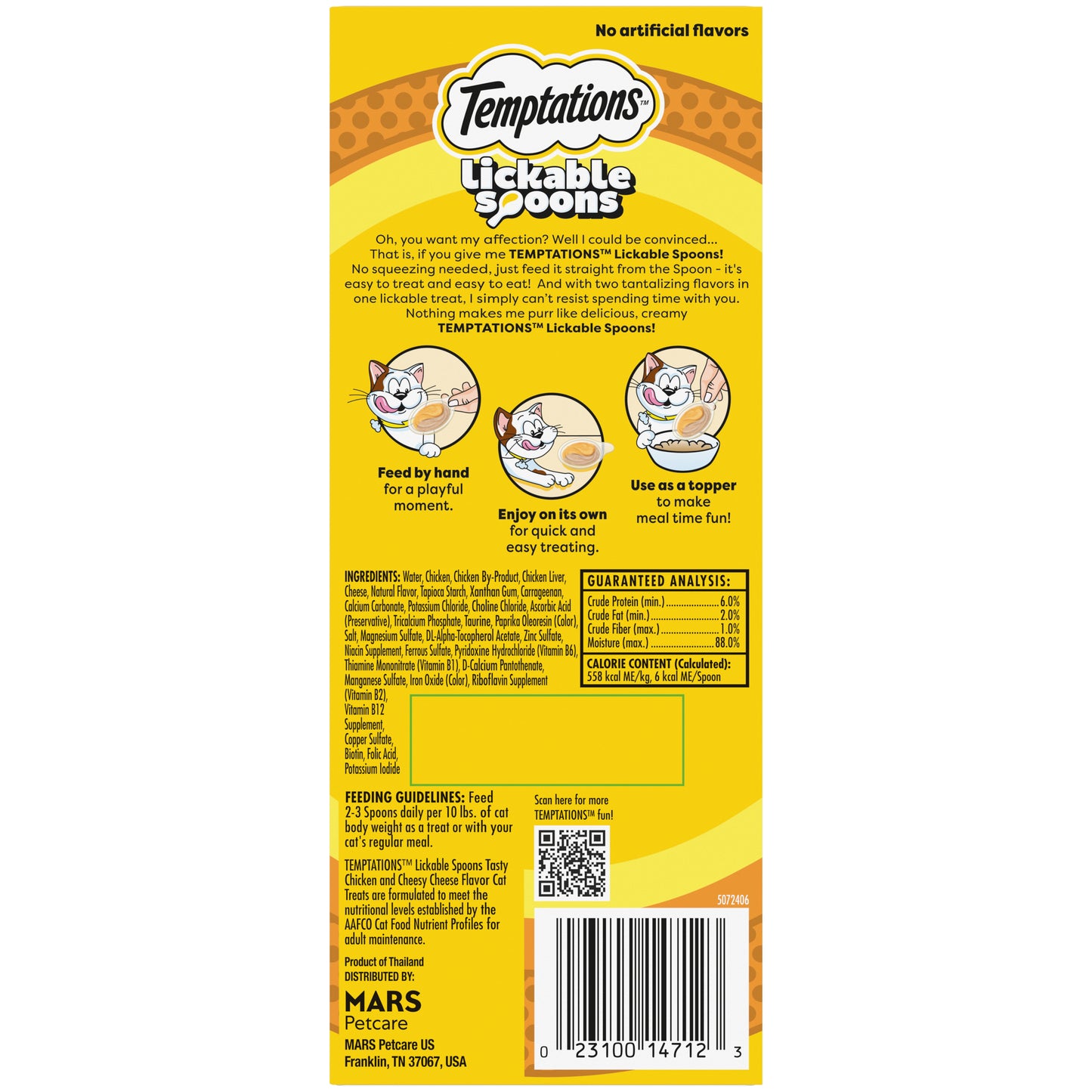 [Temptations][Temptations Lickable Spoons, Tasty Chicken and Cheesy Cheese, Pack of 4][Back Image]
