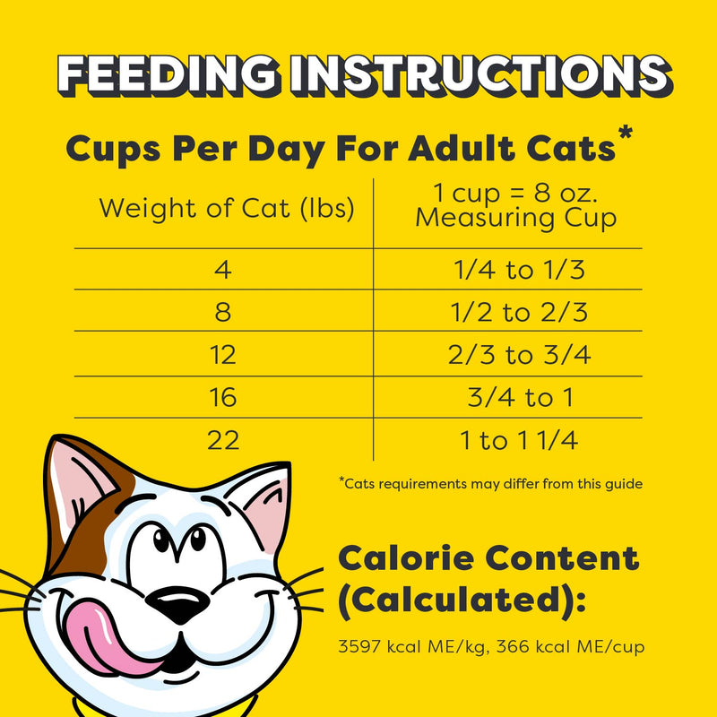 [Temptations][TEMPTATIONS Adult Dry Cat Food, Block Party BBQ Flavor, 6.3 lb. Bag][Feeding Guidelines Image]