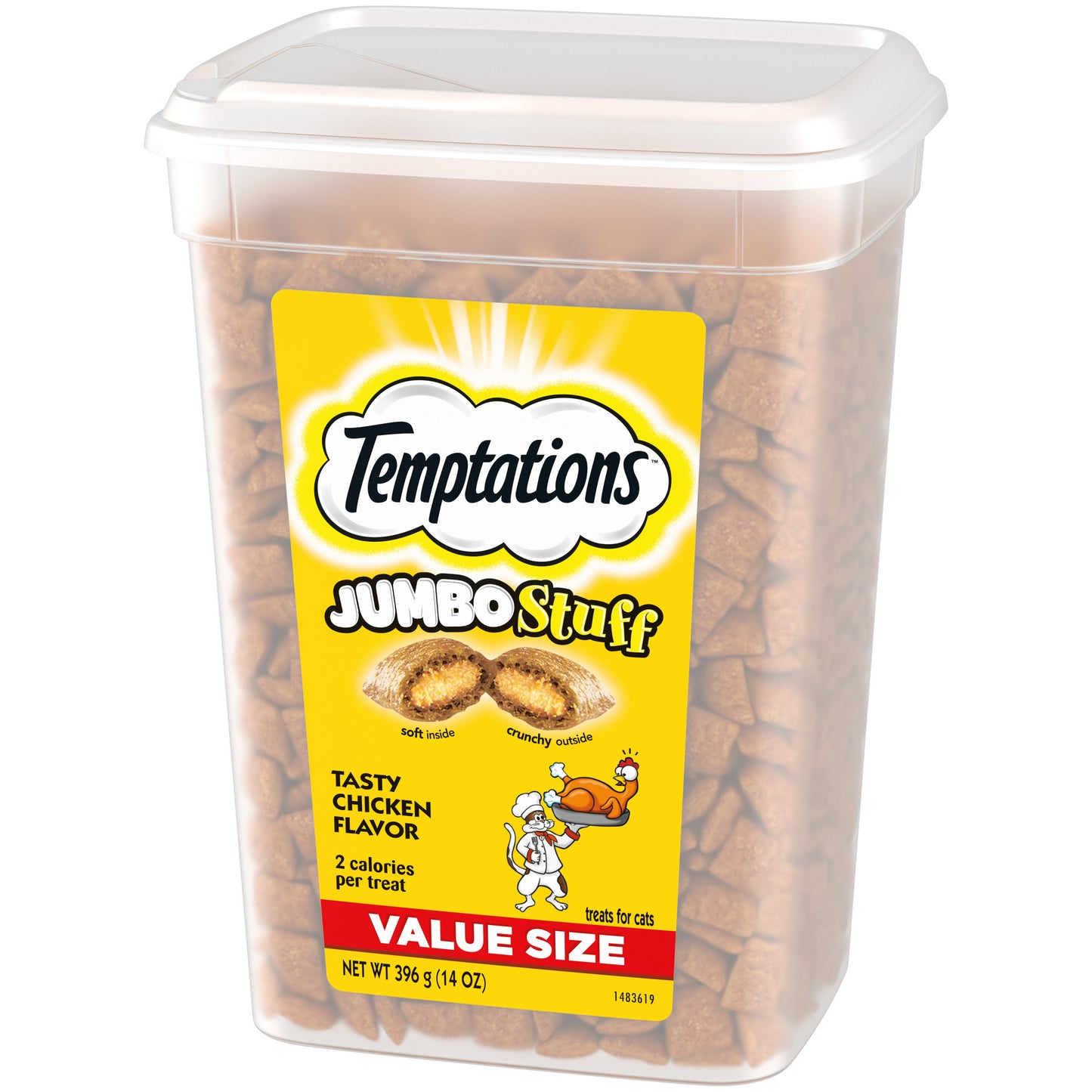 [Temptations][TEMPTATIONS JUMBO STUFF Tasty Chicken 14oz Value Pack][Image Center Right (3/4 Angle)]