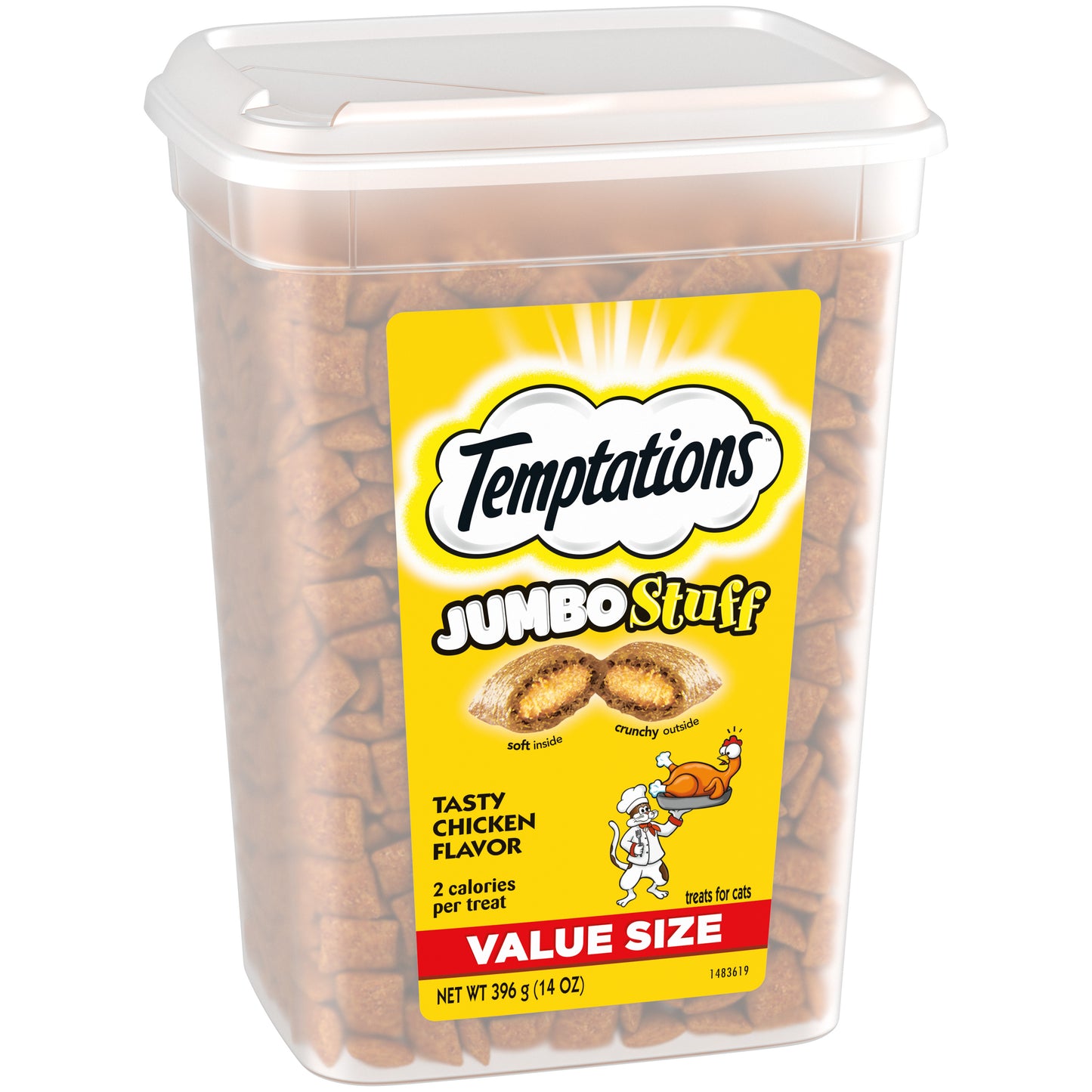 [Temptations][TEMPTATIONS JUMBO STUFF Tasty Chicken 14oz Value Pack][Image Center Left (3/4 Angle)]