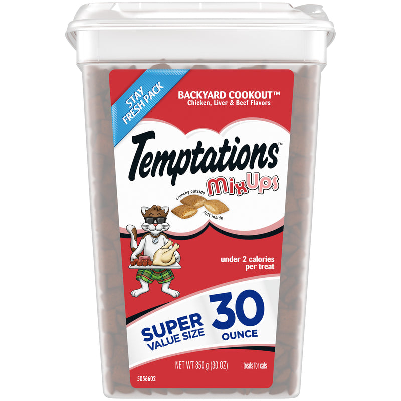 [Temptations][TEMPTATIONS MIXUPS Crunchy and Soft Cat Treats Backyard Cookout Flavor, 30 oz. Tub][Main Image (Front)]
