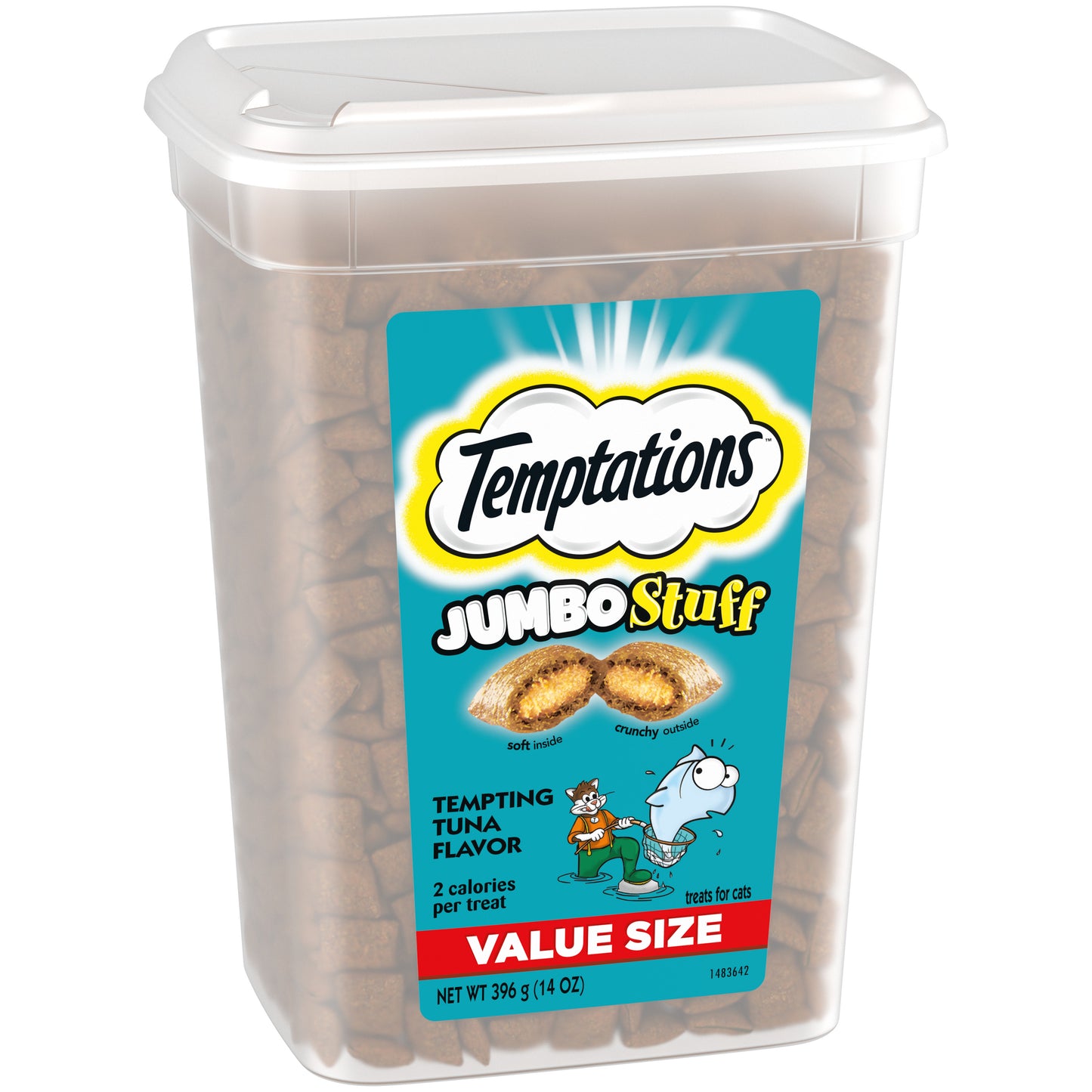 [Temptations][TEMPTATIONS JUMBO STUFF Tempting Tuna 14oz Value Pack][Image Center Left (3/4 Angle)]
