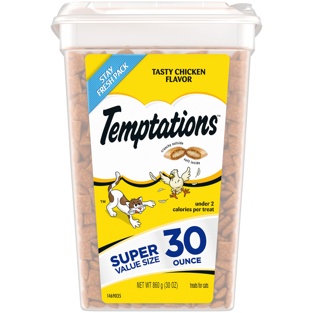 [Temptations][TEMPTATIONS Classic Cat Treats, Tasty Chicken Flavor, 30 oz. Tub][Main Image (Front)]