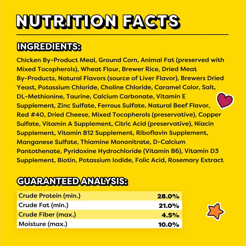 [Temptations][TEMPTATIONS MIXUPS Crunchy and Soft Cat Treats Tasty Human, Chicken, Liver & Beef Flavors, 3 oz. Pouch][Ingredients Image]