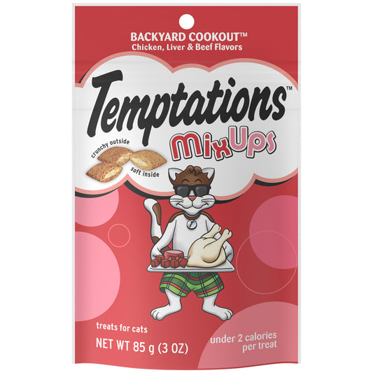 [Temptations][BUNDLE TEMPTATIONS MIXUPS Crunchy and Soft Cat Treats, Backyard Cookout Flavor, 3 oz. Pouch][Main Image (Front)]