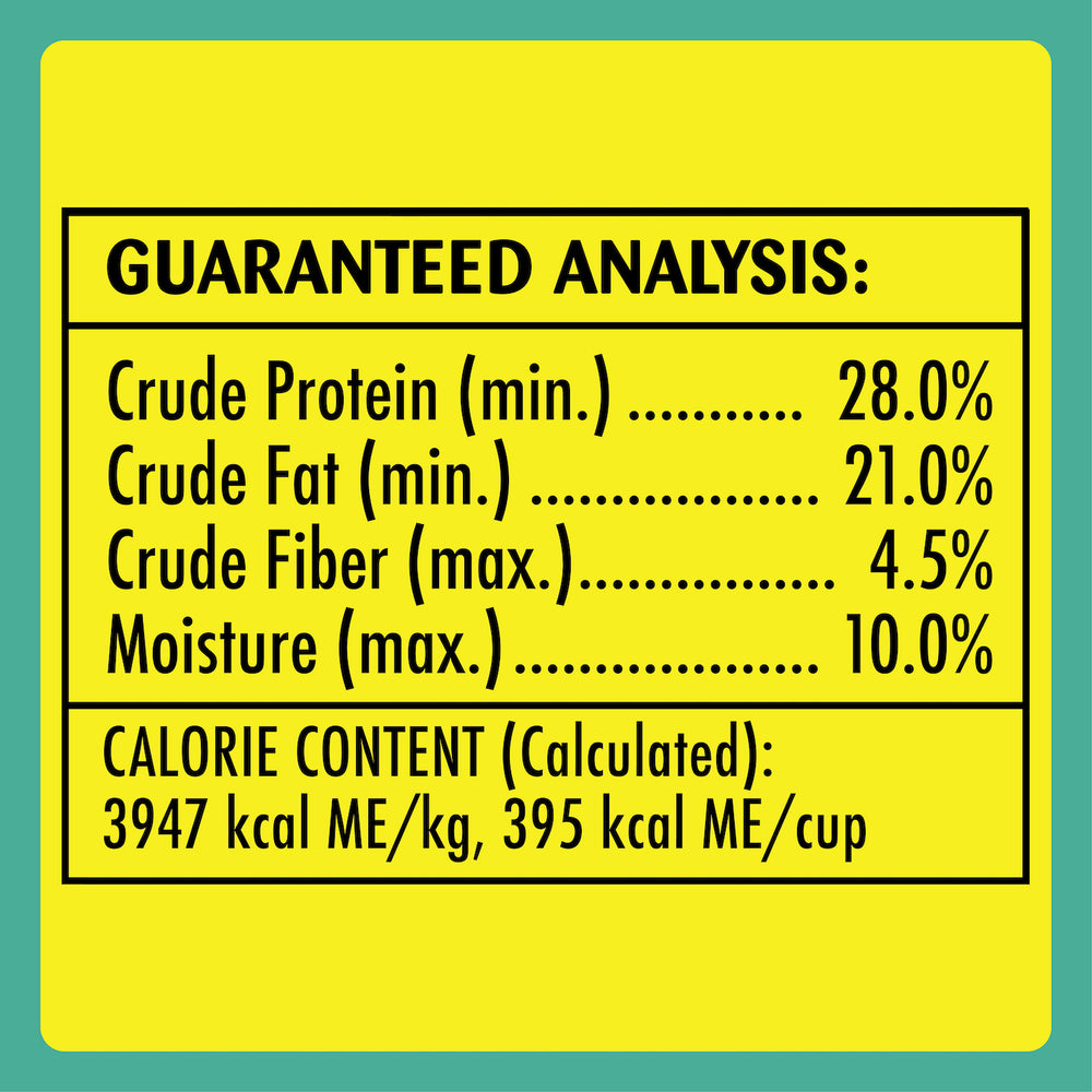 [Temptations][TEMPTATIONS ShakeUps Crunchy and Soft Cat Treats, Clucky Carnival Flavor, 2.47 oz. Pouch][Nutrition Grid/Guaranteed Analysis Image]