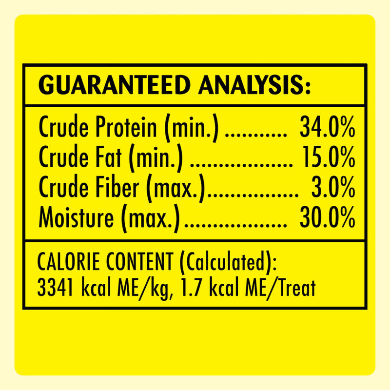[Temptations][BUNDLE TEMPTATIONS Meaty Bites, Soft and Savory Cat Treats, Chicken Flavor, 1.5 oz. Pouch][Nutrition Grid/Guaranteed Analysis Image]