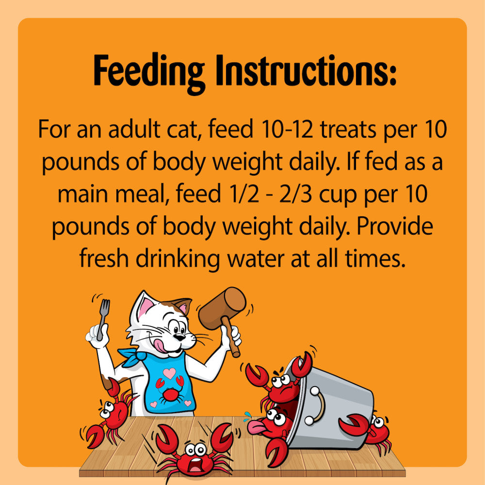 [Temptations][BUNDLE TEMPTATIONS Classic Cat Treats, Crabby Crab Flavor, 3 oz. Pouch][Feeding Guidelines Image]