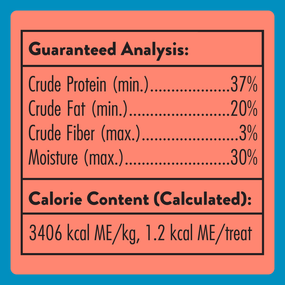 [Temptations][BUNDLE TEMPTATIONS Meaty MixUps Cat Treats, Salmon & Tuna Flavor, 1.5 oz. Pouch][Nutrition Grid/Guaranteed Analysis Image]