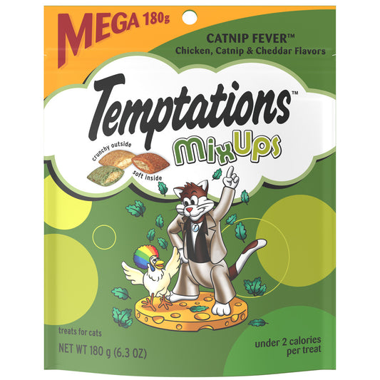 [Temptations][BUNDLE TEMPTATIONS MIXUPS Crunchy and Soft Cat Treats, Catnip Fever Flavor, 6.3 oz. Pouch][Main Image (Front)]