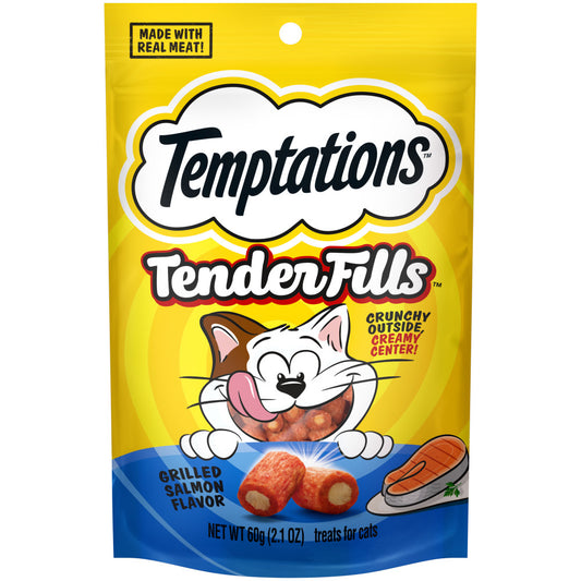 [Temptations][BUNDLE TEMPTATIONS TENDER FILLS Cat Treats, Grilled Salmon Flavor, 2.1 oz. Pouch][Main Image (Front)]