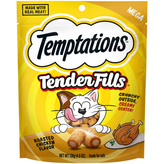 [Temptations][BUNDLE TEMPTATIONS TENDER FILLS Cat Treats, Roasted Chicken Flavor, 4.6 oz. Pouch][Main Image (Front)]