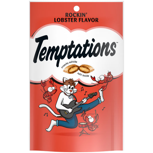 [Temptations][BUNDLE TEMPTATIONS Classic Cat Treats, Rockin' Lobster Flavor, 3 oz. Pouch][Main Image (Front)]